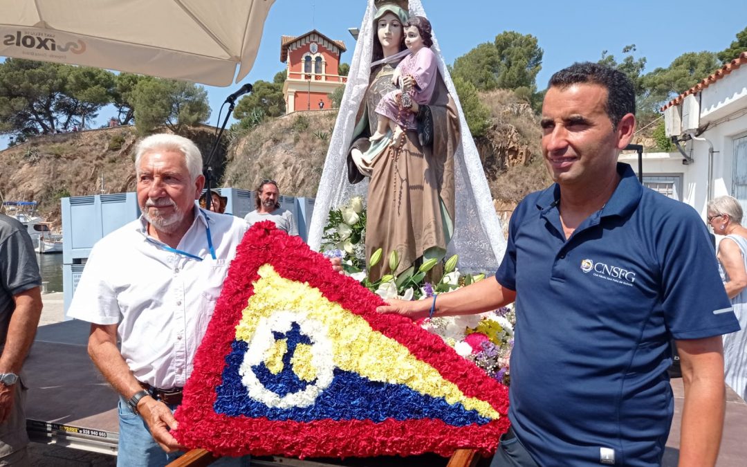 The Yacht Club participates in the tribute to the Virgin of Carmen in Sant Feliu