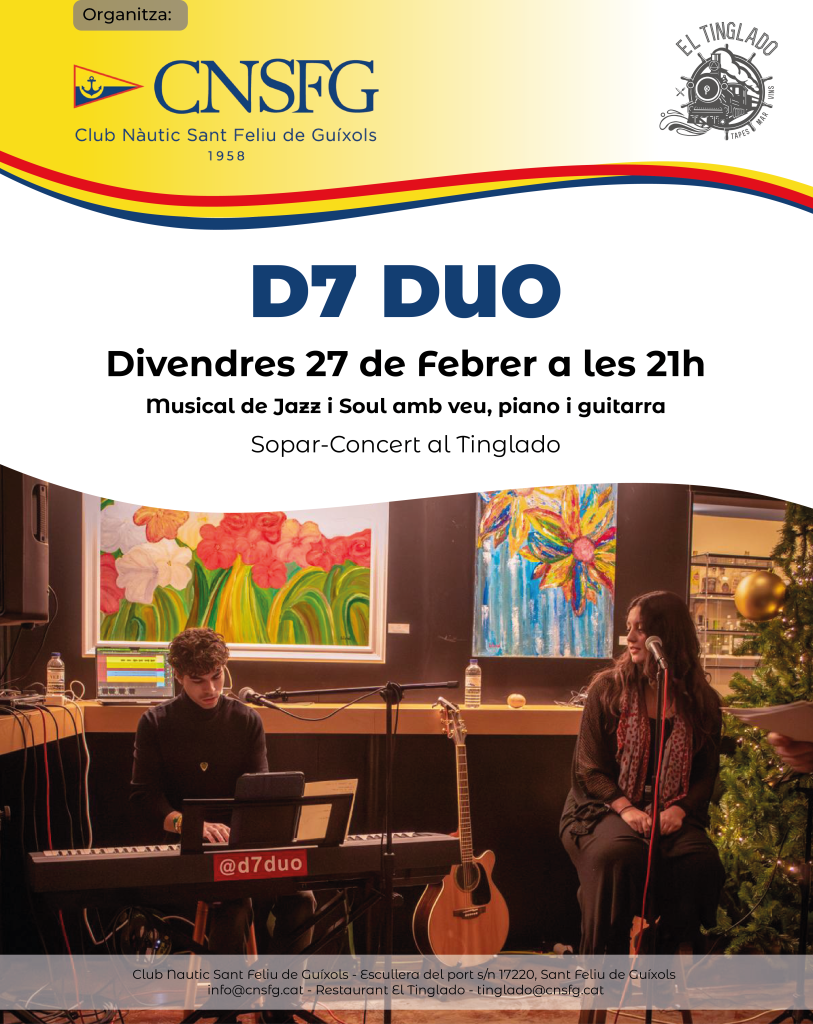 D7DUO Sopar-Concert al Tinglado el 27 de Febrer del 2026